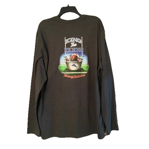 Tommy Bahama Icing the Kicker LS Pocket Tee Men’s 3XL Coal Heather Graphic Shirt - Picture 4 of 5